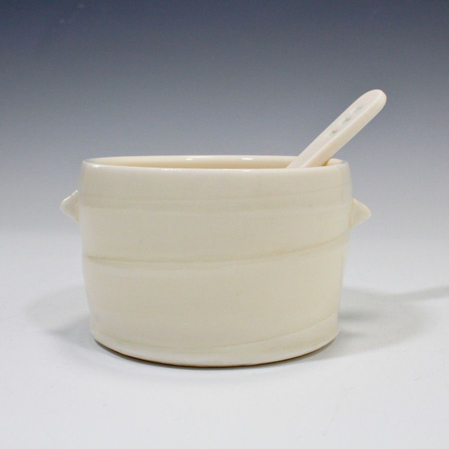 Porcelain Condiment Cup with Spoon